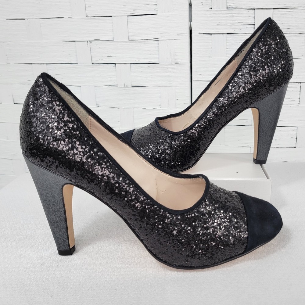 Plenty by Tracy Reese Ramona Glitter and Suede Cap Toe Pumps Heels  size 8